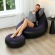 Надувний диван з пуфом Air Sofa / Надувне велюрове крісло з пуфом+насос Фіолетовий