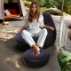 Надувний диван з пуфом Air Sofa / Надувне велюрове крісло з пуфом+насос Фіолетовий