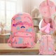 Розовый Школьный рюкзак для девочки 43х20х31см / Портфель для школы / Рюкзак для школы Радуга