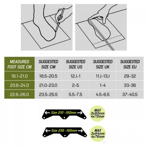 Детские фрискейт ролики Rollerblade Apex 3WD black-lime размер 29-32