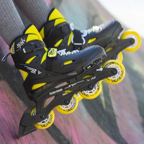 Дитячі розсувні ролики Rollerblade Fury black-yellow 2023 розмір 33-38