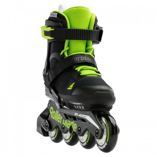 Детские раздвижные ролики Rollerblade Microblade Black/Green размер 36.5-40.5