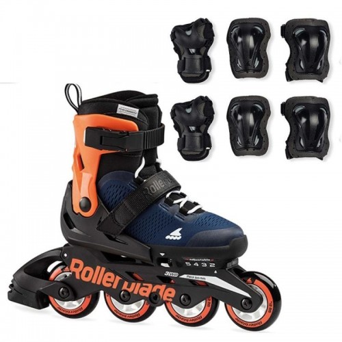 Набор детские ролики Rollerblade Microblade Midnight Blue Combo 2020 size 28-32 с защитой