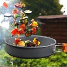 Набір туристичного посуду Camping cooking зі столовими приладами 10 в 1 / Набір посуду для походу, пікніка та риболовлі