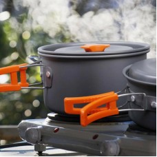 Набір туристичного посуду Camping cooking зі столовими приладами 10 в 1 / Набір посуду для походу, пікніка та риболовлі