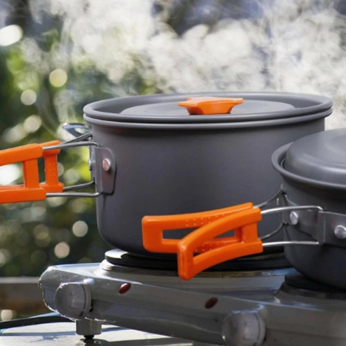 Набор туристической посуды Camping cooking со столовыми приборами 10 в 1 / Набор посуды для похода, пикника и рыбалки Набор туристической посуды Camping cooking со столовыми приборами 10 в 1 / Набор посуды для похода, пикника и рыбалки