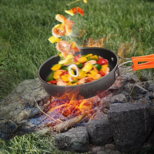 Набор туристической посуды Camping cooking со столовыми приборами 10 в 1 / Набор посуды для похода, пикника и рыбалки Набор туристической посуды Camping cooking со столовыми приборами 10 в 1 / Набор посуды для похода, пикника и рыбалки