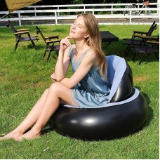 Надувне крісло AIR SOFA / Надувне велюрове крісло 80×80×67см Блакитний