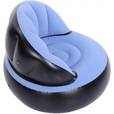 Надувне крісло AIR SOFA / Надувне велюрове крісло 80×80×67см Блакитний