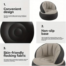 Надувне крісло AIR SOFA / Надувне велюрове крісло 80×80×67см Бежевий