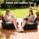 Надувное кресло AIR SOFA  / Надувное велюровое кресло 80×80×67см Бежевый