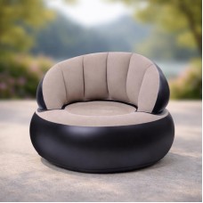 Надувне крісло AIR SOFA / Надувне велюрове крісло 80×80×67см Бежевий