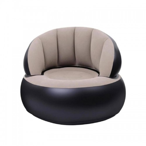 Надувное кресло AIR SOFA  / Надувное велюровое кресло 80×80×67см Бежевый