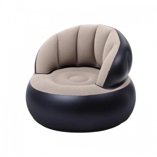 Надувное кресло AIR SOFA  / Надувное велюровое кресло 80×80×67см Бежевый
