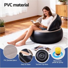 Надувне крісло AIR SOFA / Надувне велюрове крісло 80×80×67см Бежевий