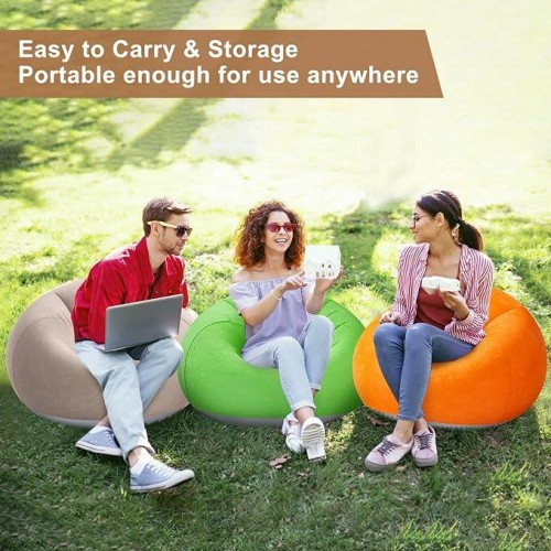 Надувне крісло-пуф Inflatable Sofa / Надувне крісло-мішок 110×110×85 см