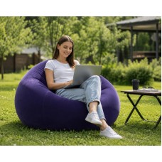 Надувное кресло-пуф Inflatable Sofa / Надувное кресло-мешок 110×110×85 см Фиолетовое