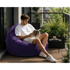 Надувное кресло-пуф Inflatable Sofa / Надувное кресло-мешок 110×110×85 см Фиолетовое