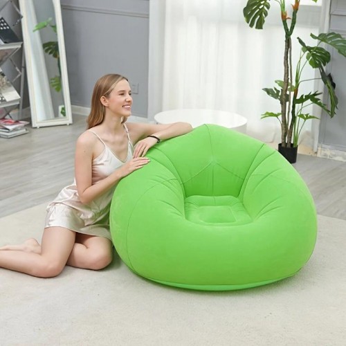 Надувне крісло-пуф Inflatable Sofa / Надувне крісло-мішок 110×110×85 см Зелений