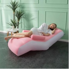 Надувний диван з підлокітниками Inflatable Sofa / Портативне складане крісло для дому, дачі, туризму та відпочинку, 140х85х80 см