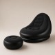 Надувной диван с пуфом Air Sofa / Надувное велюровое кресло с пуфиком+насос Черный
