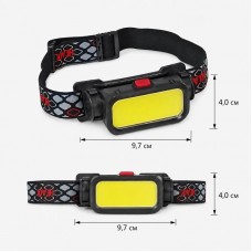 Налобний ліхтарик з білим та червоним світлом COB BL 008 / Ліхтар світлодіодний USB-C