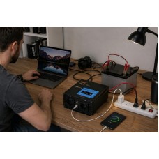 Перетворювач AC/DC 1800W AX Sine з чистим синусом / Інвертор з дисплеєм та виходами: 3 x USB, 1 x Type-C / Перетворювач напруги