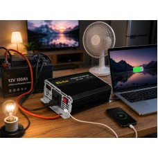 Перетворювач AC/DC RPI 1000W SU-KAM / Інвертор з вольтметром / Перетворювач напруги 12-220 В