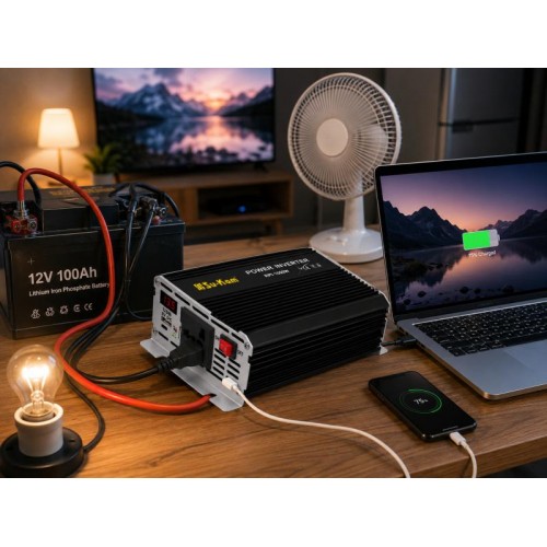 Перетворювач AC/DC RPI 1000W SU-KAM / Інвертор з вольтметром / Перетворювач напруги 12-220 В