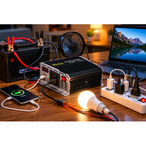 Перетворювач AC/DC RPI 500W SU-KAM / Перетворювач напруги з вольтметром / Автомобільний інвертор 12-220 В