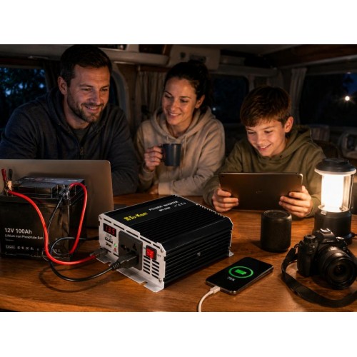 Перетворювач AC/DC RPI 500W SU-KAM / Перетворювач напруги з вольтметром / Автомобільний інвертор 12-220 В