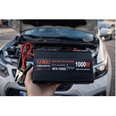 Перетворювач напруги 12V-220V UKC 1000 Вт з чистою синусоїдою / автомобільний інвертор 12 В 220 В з цифровим дисплеєм та USB виходом