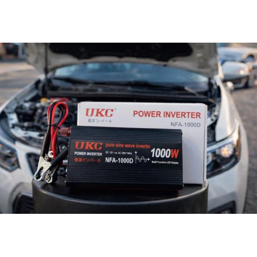 Перетворювач напруги 12V-220V UKC 1000 Вт з чистою синусоїдою / автомобільний інвертор 12 В 220 В з цифровим дисплеєм та USB виходом