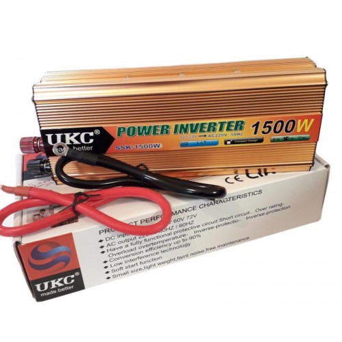 Перетворювач напруги UKC 1500 Вт 24v 220v інвертор 1500w 24в 220в