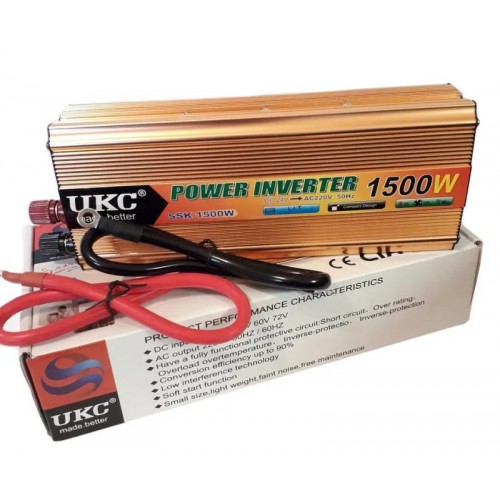 Перетворювач напруги UKC 1500 Вт 24v 220v інвертор 1500w 24в 220в