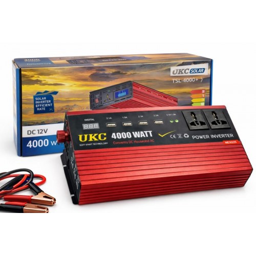 Перетворювач напруги Power Inverter 4000W з 12V на 220