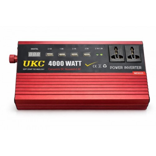 Перетворювач напруги Power Inverter 4000W з 12V на 220