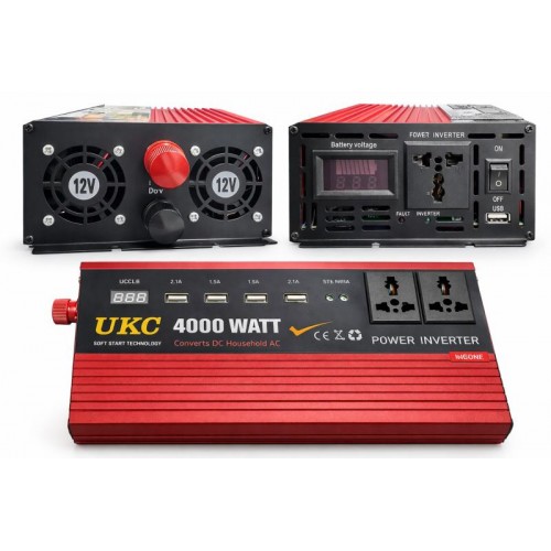 Перетворювач напруги Power Inverter 4000W з 12V на 220
