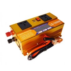 Перетворювач Інвертор 1000W 12V/24V + LCD, золотий