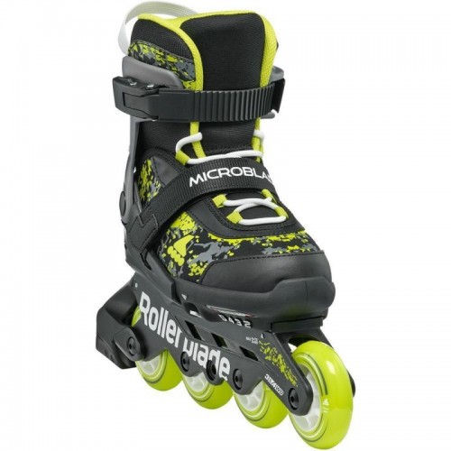 Раздвижные детские ролики Rollerblade Microblade SL размер 28-32 черно-салатовые
