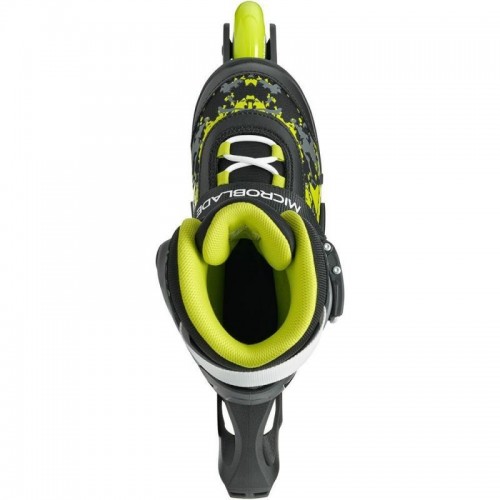 Раздвижные детские ролики Rollerblade Microblade SL размер 28-32 черно-салатовые