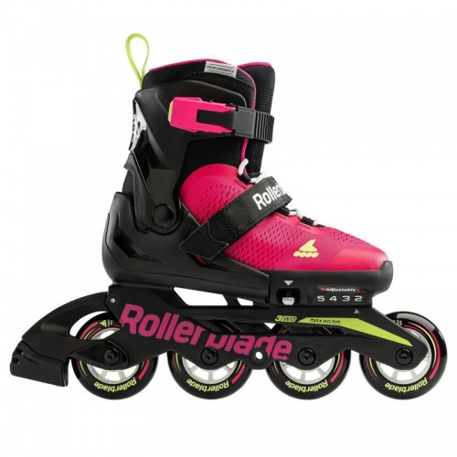Раздвижные ролики для девочки Rollerblade Microblade 2023 pink-green размер 28-32