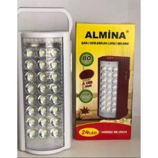 Ліхтар переносний світлодіодний з повербанком ALFARID (Almina) , вбудований акумулятор DL-2424 30000 MAH, 24 LED, ЗУ 220V
