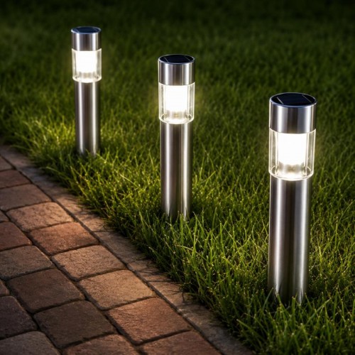 Світильники для газону Warm Solar Pillar Light / Світлодіодний світильник на сонячній батареї / Вуличні ліхтарі-стовпчики Solar 2 шт Світильники для газону Warm Solar Pillar Light / Світлодіодний світильник на сонячній батареї / Вуличні ліхтарі-стовпчики Solar 2 шт
