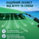 Зелена Садова парасолька з подвійним куполом 220см / Пляжна двоярусна парасолька з регульованою висотою